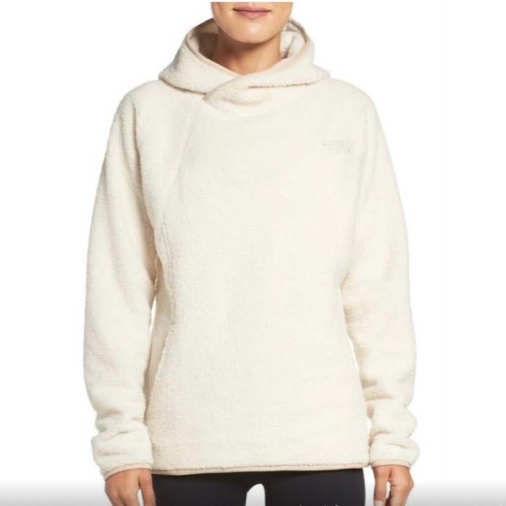 The North Face Hooded Fleece Pullover in Vintage White - S